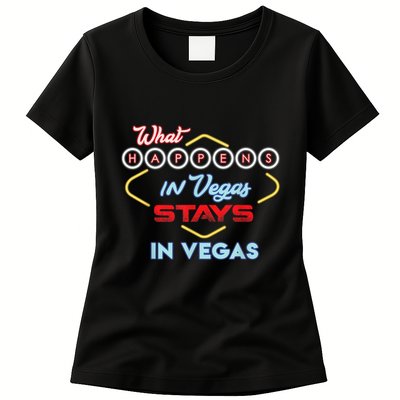 Funny What Happens In Vegas Stays In Vegas Gift Womens T-Shirt
