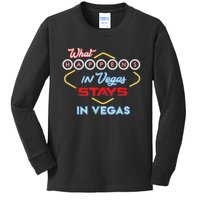 Funny What Happens In Vegas Stays In Vegas Gift Kids Long Sleeve Shirt