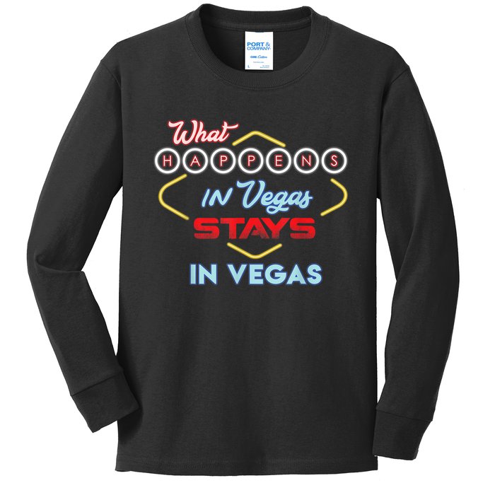 Funny What Happens In Vegas Stays In Vegas Gift Kids Long Sleeve Shirt