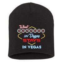 Funny What Happens In Vegas Stays In Vegas Gift Short Acrylic Beanie