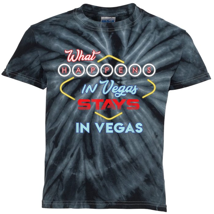 Funny What Happens In Vegas Stays In Vegas Gift Kids Tie-Dye T-Shirt