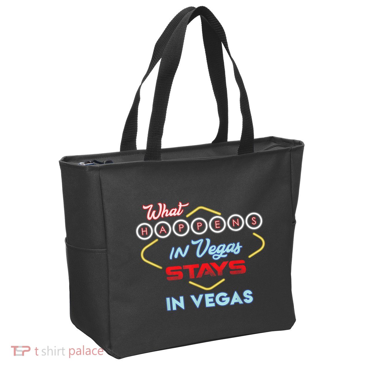 Funny What Happens In Vegas Stays In Vegas Gift Zip Tote Bag