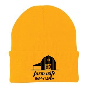 Farm Wife Happy Life Barn For Farmers And Farm Gift Knit Cap Winter Beanie