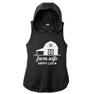 Farm Wife Happy Life Barn For Farmers And Farm Gift Ladies PosiCharge Tri-Blend Wicking Draft Hoodie Tank