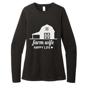 Farm Wife Happy Life Barn For Farmers And Farm Gift Womens CVC Long Sleeve Shirt