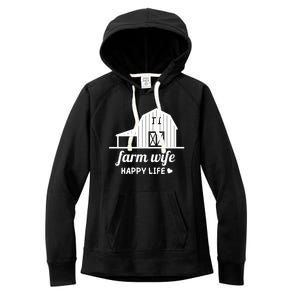 Farm Wife Happy Life Barn For Farmers And Farm Gift Women's Fleece Hoodie