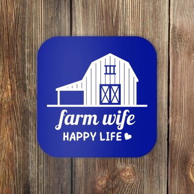 Farm Wife Happy Life Barn For Farmers And Farm Gift Coaster