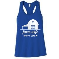 Farm Wife Happy Life Barn For Farmers And Farm Gift Women's Racerback Tank