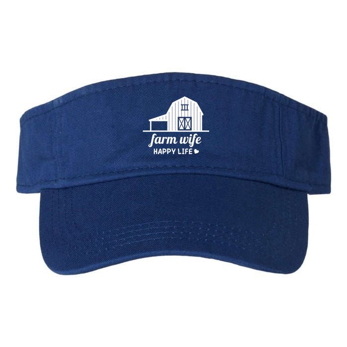 Farm Wife Happy Life Barn For Farmers And Farm Gift Valucap Bio-Washed Visor