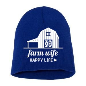 Farm Wife Happy Life Barn For Farmers And Farm Gift Short Acrylic Beanie