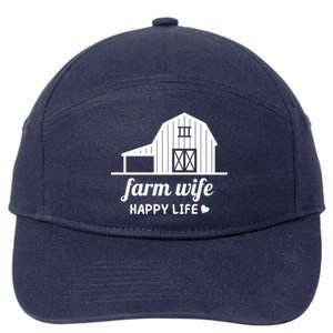 Farm Wife Happy Life Barn For Farmers And Farm Gift 7-Panel Snapback Hat