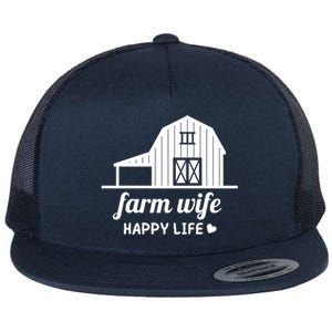 Farm Wife Happy Life Barn For Farmers And Farm Gift Flat Bill Trucker Hat