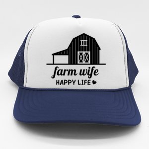 Farm Wife Happy Life Barn For Farmers And Farm Gift Trucker Hat