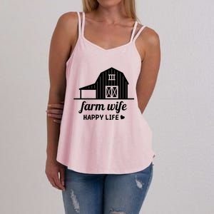 Farm Wife Happy Life Barn For Farmers And Farm Gift Women's Strappy Tank