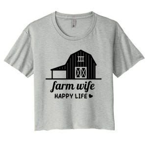 Farm Wife Happy Life Barn For Farmers And Farm Gift Women's Crop Top Tee