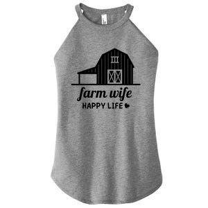 Farm Wife Happy Life Barn For Farmers And Farm Gift Women's Perfect Tri Rocker Tank