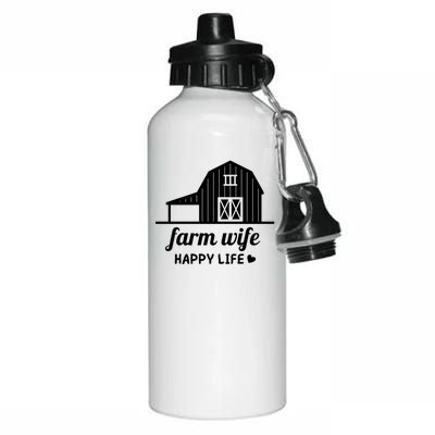 Farm Wife Happy Life Barn For Farmers And Farm Gift Aluminum Water Bottle 