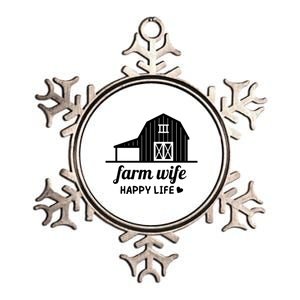 Farm Wife Happy Life Barn For Farmers And Farm Gift Metallic Star Ornament