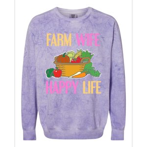 Farm Wife Happy Life Cool Awesome Retro Meaningful Gift Present Gift Cute Gift Colorblast Crewneck Sweatshirt