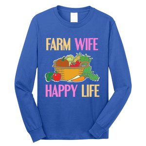 Farm Wife Happy Life Cool Awesome Retro Meaningful Gift Present Gift Cute Gift Long Sleeve Shirt