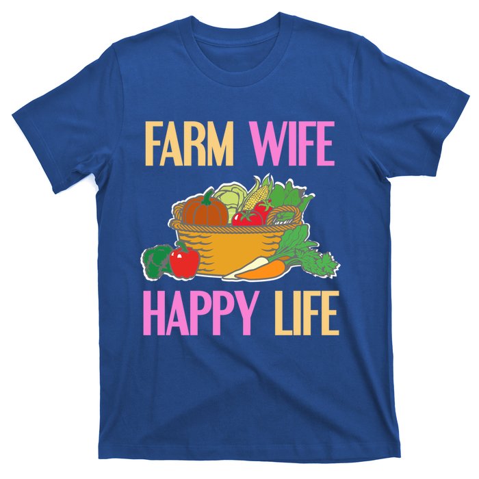 Farm Wife Happy Life Cool Awesome Retro Meaningful Gift Present Gift Cute Gift T-Shirt