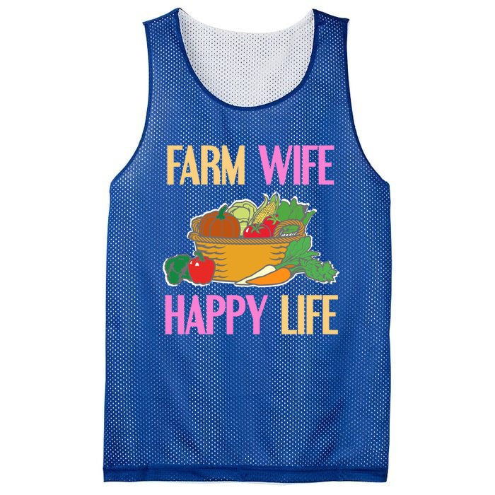 Farm Wife Happy Life Cool Awesome Retro Meaningful Gift Present Gift Cute Gift Mesh Reversible Basketball Jersey Tank