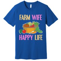 Farm Wife Happy Life Cool Awesome Retro Meaningful Gift Present Gift Cute Gift Premium T-Shirt