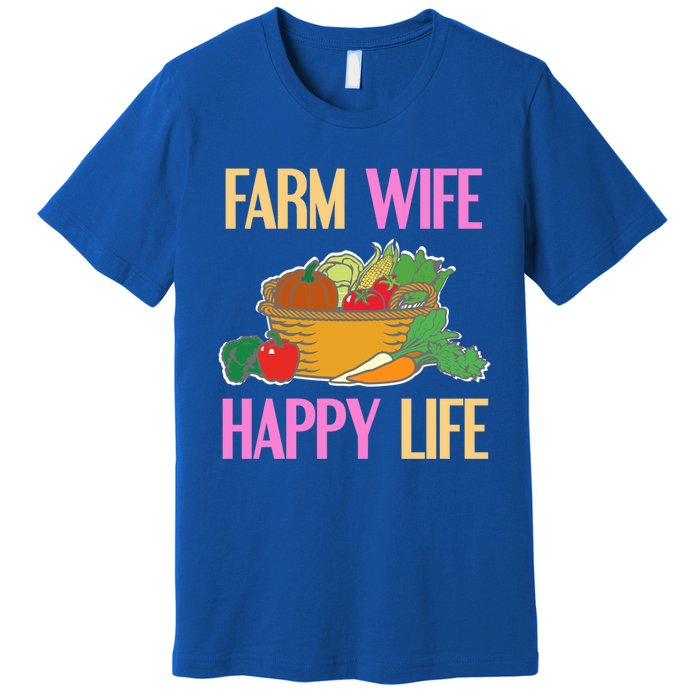 Farm Wife Happy Life Cool Awesome Retro Meaningful Gift Present Gift Cute Gift Premium T-Shirt