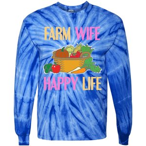 Farm Wife Happy Life Cool Awesome Retro Meaningful Gift Present Gift Cute Gift Tie-Dye Long Sleeve Shirt