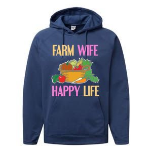 Farm Wife Happy Life Cool Awesome Retro Meaningful Gift Present Gift Cute Gift Performance Fleece Hoodie