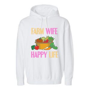 Farm Wife Happy Life Cool Awesome Retro Meaningful Gift Present Gift Cute Gift Garment-Dyed Fleece Hoodie