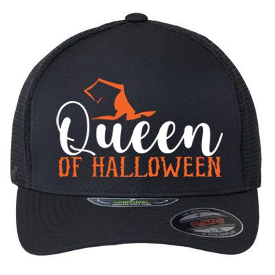 Funny Witch Hat Queen Of Halloween Flexfit Unipanel Trucker Cap