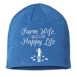 Farm Wife Happy Life Gift Sustainable Beanie