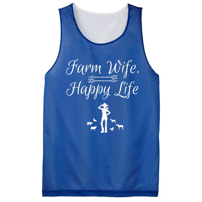 Farm Wife Happy Life Gift Mesh Reversible Basketball Jersey Tank