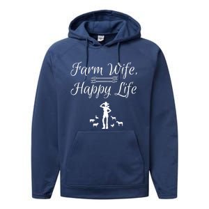 Farm Wife Happy Life Gift Performance Fleece Hoodie