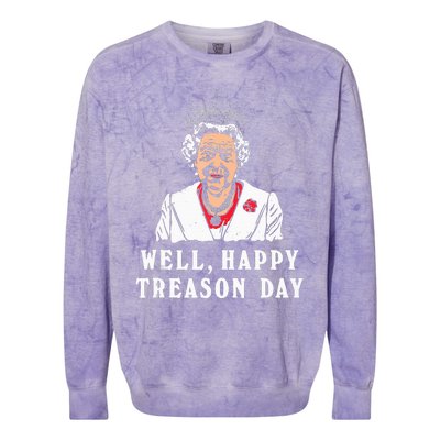 Funny Well Happy Treason Day Colorblast Crewneck Sweatshirt