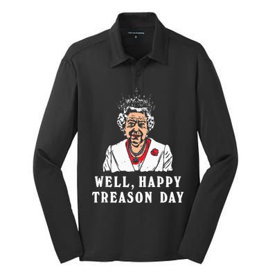 Funny Well Happy Treason Day Silk Touch Performance Long Sleeve Polo