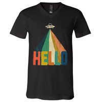 Funny Word Hello Abstract Graphic V-Neck T-Shirt