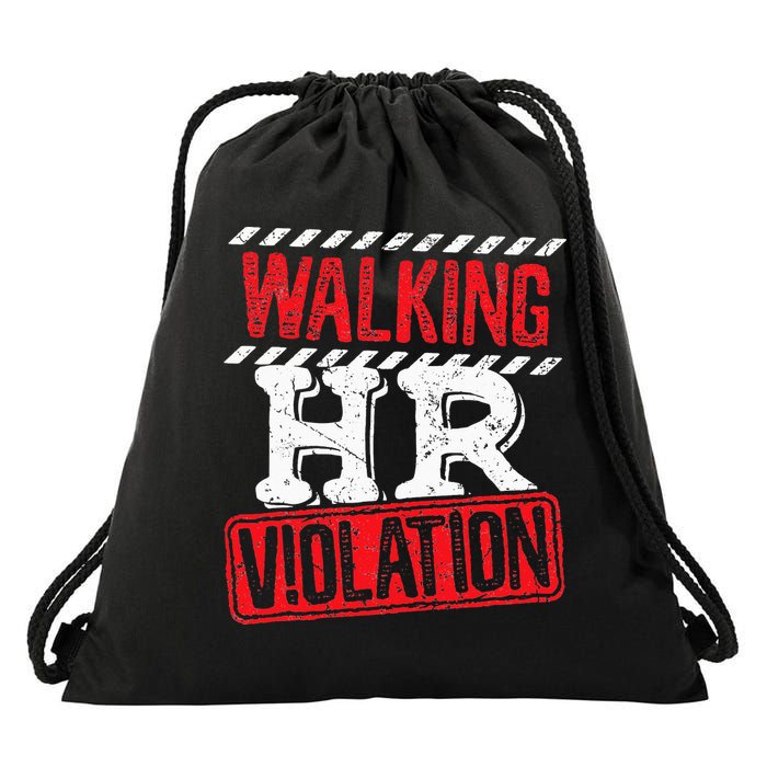 Funny Walking HR Violation Politically Incorrect Drawstring Bag