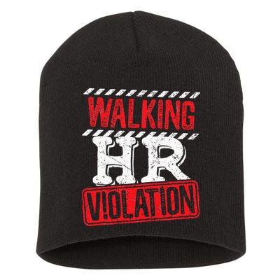 Funny Walking HR Violation Politically Incorrect Short Acrylic Beanie