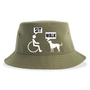 Funny Wheelchair Humor Joke For A Disability In A Wheelchair Sustainable Bucket Hat