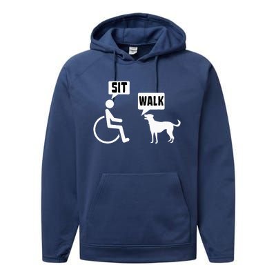 Funny Wheelchair Humor Joke For A Disability In A Wheelchair Performance Fleece Hoodie