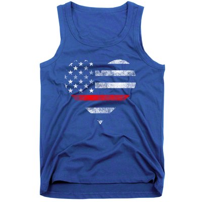 Firefighter Wife Heart Flag The Thin Red Line Family Cute Gift Tank Top