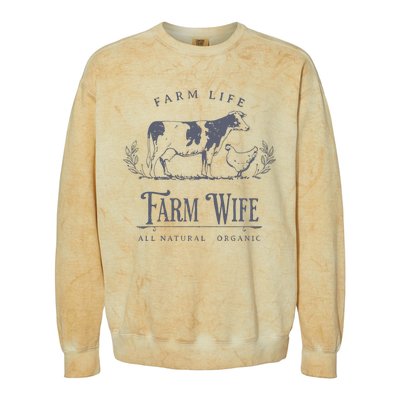 Farm Wife Homeschool Mom Colorblast Crewneck Sweatshirt