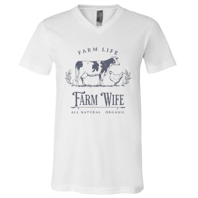 Farm Wife Homeschool Mom V-Neck T-Shirt