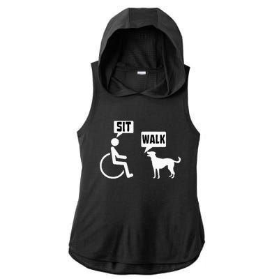 Funny Wheelchair Humor Joke For A Disability In A Wheelchair Ladies PosiCharge Tri-Blend Wicking Draft Hoodie Tank