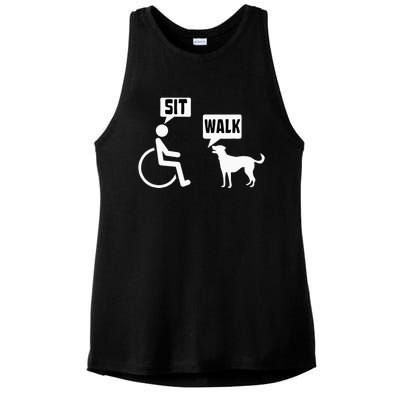 Funny Wheelchair Humor Joke For A Disability In A Wheelchair Ladies PosiCharge Tri-Blend Wicking Tank