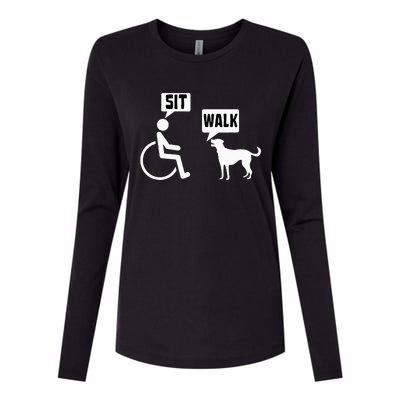 Funny Wheelchair Humor Joke For A Disability In A Wheelchair Womens Cotton Relaxed Long Sleeve T-Shirt