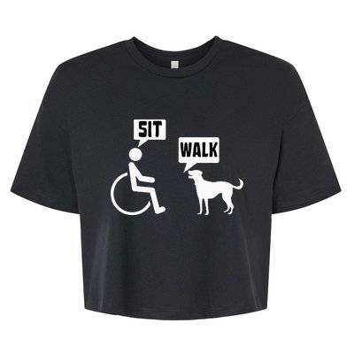 Funny Wheelchair Humor Joke For A Disability In A Wheelchair Bella+Canvas Jersey Crop Tee