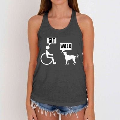 Funny Wheelchair Humor Joke For A Disability In A Wheelchair Women's Knotted Racerback Tank